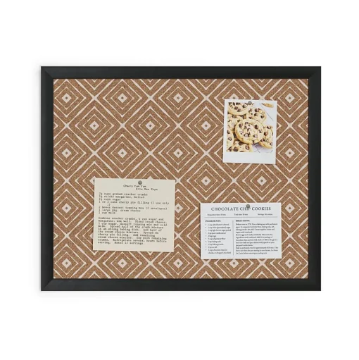 U Brands Bulletin<Fashion Cork Bulletin Board, Black Frame, 16"H x 20"W (2883U00-01)