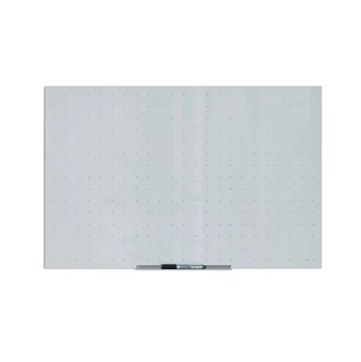 U Brands Dry Erase<Floating Glass Ghost Grid Dry Erase Board, Frameless, 3' x 2' (2798U00-01)