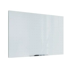 U Brands Dry Erase<Floating Glass Ghost Grid Dry Erase Board, Frameless, 3' x 2' (2798U00-01)