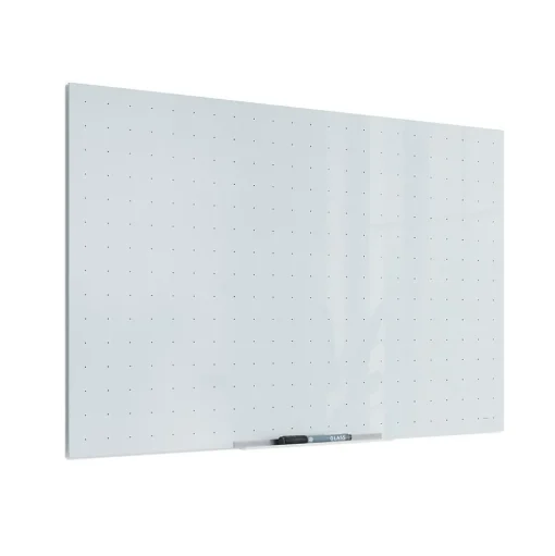 U Brands Dry Erase<Floating Glass Ghost Grid Dry Erase Board, Frameless, 3' x 2' (2798U00-01)