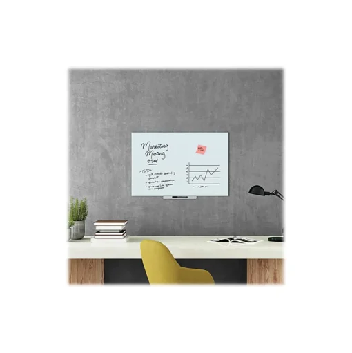 U Brands Dry Erase<Glass Dry-Erase Whiteboard, 3' x 2' (3975U00-01)