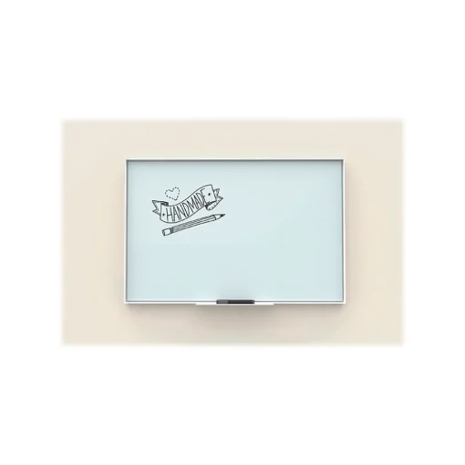U Brands Dry Erase<Glass Dry-Erase Whiteboard, Aluminum Frame, 3' x 3' (2825U00-01)