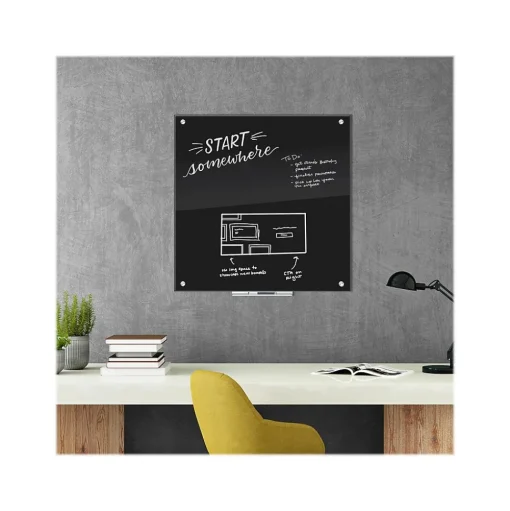 U Brands Dry Erase<Glass Dry-Erase Whiteboard, 3' x 3' (2810U00-01)