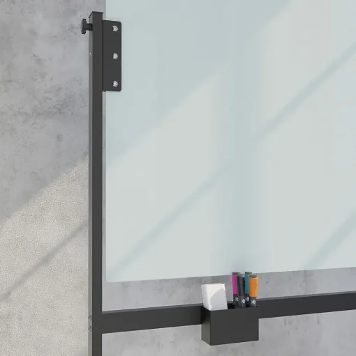 U Brands Dry Erase<Glass Mobile Dry-Erase Whiteboard, 4' x 3' (2914U00-01)