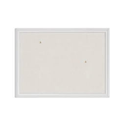 U Brands Bulletin<Linen Bulletin Board, 23" x 17", White Décor Frame