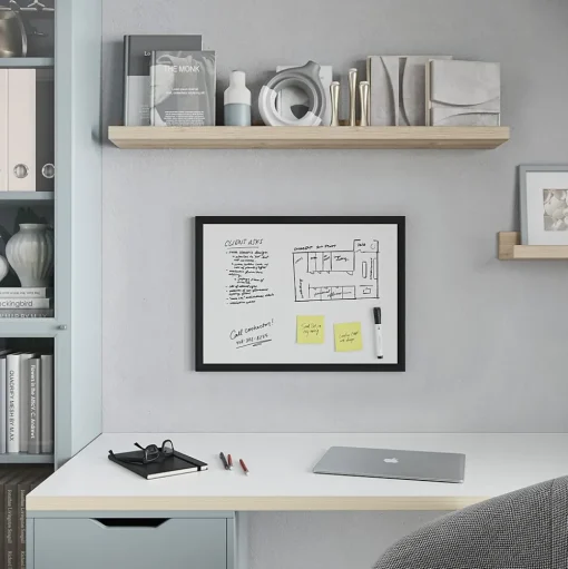 U Brands Dry Erase<Magnetic Dry Erase Whiteboard, Black MDF Frame, 23" x 17" (307U00-01)