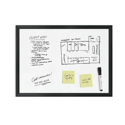 U Brands Dry Erase<Magnetic Dry Erase Whiteboard, Black MDF Frame, 23" x 17" (307U00-01)