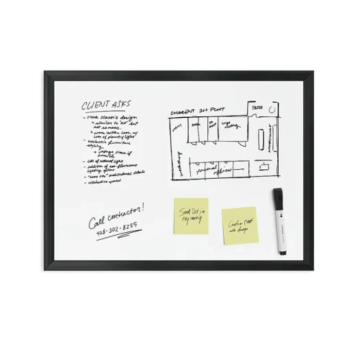 U Brands Dry Erase<Magnetic Dry Erase Whiteboard, Black MDF Frame, 23" x 17" (307U00-01)