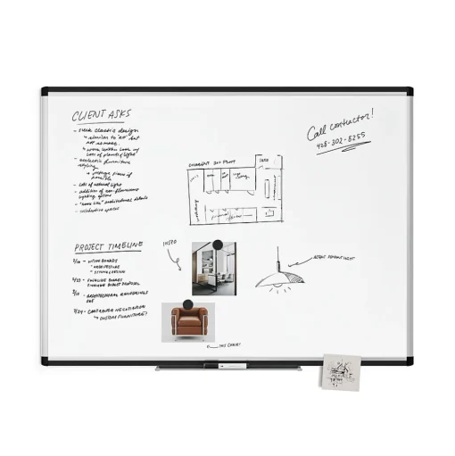 U Brands Dry Erase<PINIT Steel Dry-Erase Whiteboard, Aluminum Frame, 4' x 3' (2807U00-01)