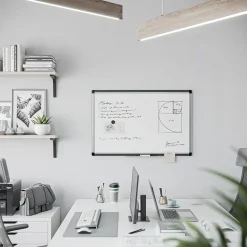 U Brands Dry Erase<PINIT Steel Dry-Erase Whiteboard, Aluminum Frame, 3' x 2' (2805U00-01)