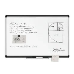 U Brands Dry Erase<PINIT Steel Dry-Erase Whiteboard, Aluminum Frame, 3' x 2' (2805U00-01)