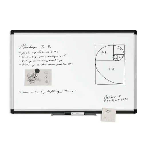 U Brands Dry Erase<PINIT Steel Dry-Erase Whiteboard, Aluminum Frame, 3' x 2' (2805U00-01)