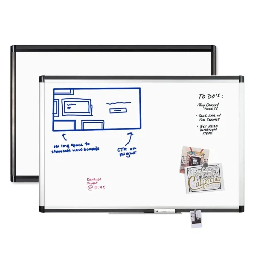 U Brands Dry Erase<PINIT Steel Dry-Erase Whiteboard, Aluminum Frame, 3' x 2' (2805U00-01)