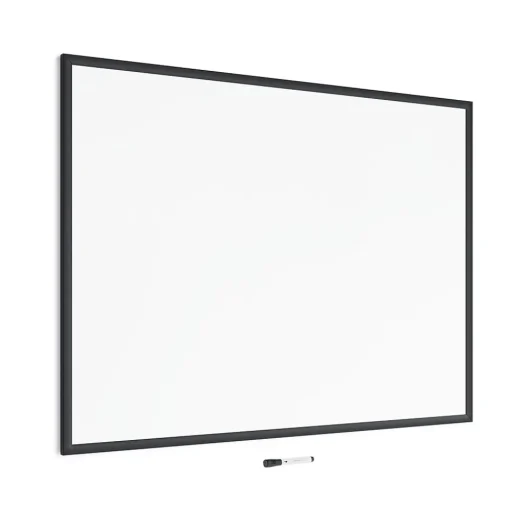 U Brands Dry Erase<Steel Dry-Erase Whiteboard, Fiberboard Frame, 4' x 3' (2893U00-01)