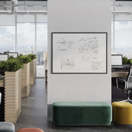 U Brands Dry Erase<Steel Dry-Erase Whiteboard, Fiberboard Frame, 4' x 3' (2893U00-01)