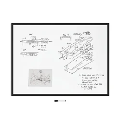 U Brands Dry Erase<Steel Dry-Erase Whiteboard, Fiberboard Frame, 4' x 3' (2893U00-01)