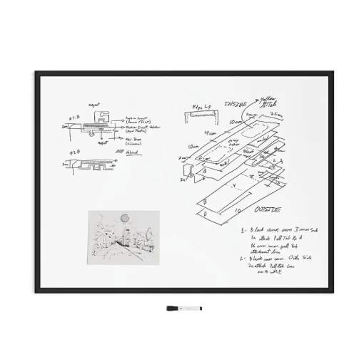 U Brands Dry Erase<Steel Dry-Erase Whiteboard, Fiberboard Frame, 4' x 3' (2893U00-01)