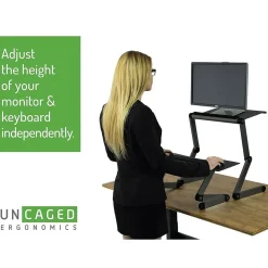 Uncaged Ergonomics Standing Desks<WorkEZ Standing Desk, Black (WESDB)