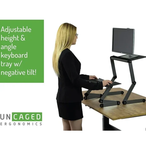 Uncaged Ergonomics Standing Desks<WorkEZ Standing Desk, Black (WESDB)