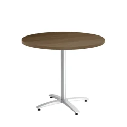 Union & Scale Conference Room Tables<™ Multipurpose 36" Round Pinnacle Laminate Seated Height Silver Base Table (54793)