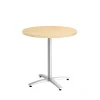 Union & Scale Conference Room Tables<™ Multipurpose 30" Round Natural Maple Laminate Seated Height Silver Base Table (54808)