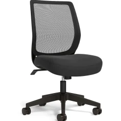 Union & Scale Office Chairs<™ Essentials™ Armless Ergonomic Fabric Swivel Task Chair, Black (UN59378)