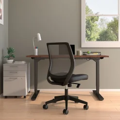 Union & Scale Office Chairs<™ Essentials™ Armless Ergonomic Fabric Swivel Task Chair, Black (UN59378)