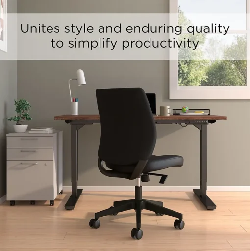 Union & Scale Office Chairs<™ Essentials™ Ergonomic Armless Fabric Task Chair, Black (UN59382)