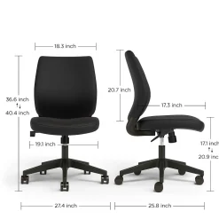 Union & Scale Office Chairs<™ Essentials™ Ergonomic Armless Fabric Task Chair, Black (UN59382)