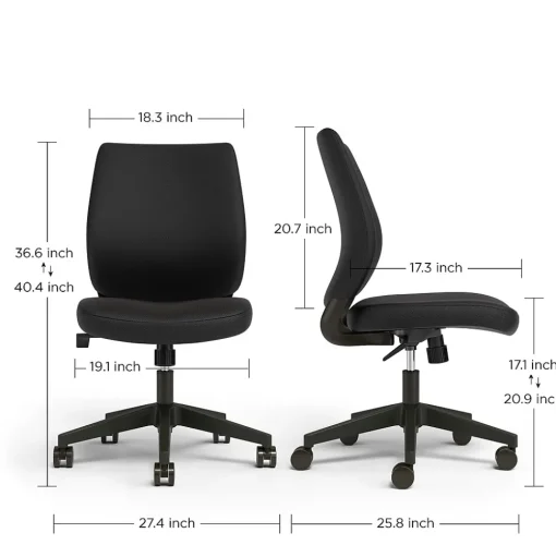 Union & Scale Office Chairs<™ Essentials™ Ergonomic Armless Fabric Task Chair, Black (UN59382)