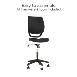 Union & Scale Office Chairs<™ Essentials™ Ergonomic Armless Fabric Task Chair, Black (UN59382)