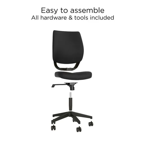 Union & Scale Office Chairs<™ Essentials™ Ergonomic Armless Fabric Task Chair, Black (UN59382)