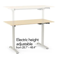 Union & Scale Standing Desks<™ Essentials 48"W Electric Rectangular Adjustable Standing Desk, Natural (UN60415-CC)