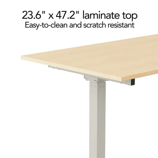 Union & Scale Standing Desks<™ Essentials 48"W Electric Rectangular Adjustable Standing Desk, Natural (UN60415-CC)
