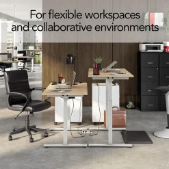 Union & Scale Standing Desks<™ Essentials 48"W Electric Rectangular Adjustable Standing Desk, Natural (UN60415-CC)