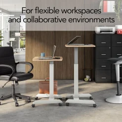 Union & Scale Standing Desks<™ Essentials 24"W Rectangular Adjustable Standing Desk, Natural (FWS07-2)