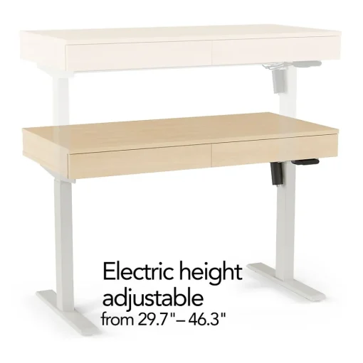 Union & Scale Standing Desks<™ Essentials 48"W Rectangular Adjustable Standing Desk, Natural (UN60416-CC)