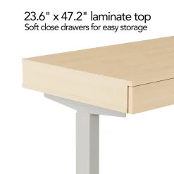 Union & Scale Standing Desks<™ Essentials 48"W Rectangular Adjustable Standing Desk, Natural (UN60416-CC)