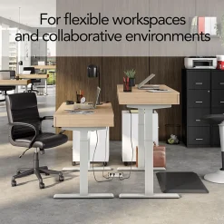 Union & Scale Standing Desks<™ Essentials 48"W Rectangular Adjustable Standing Desk, Natural (UN60416-CC)
