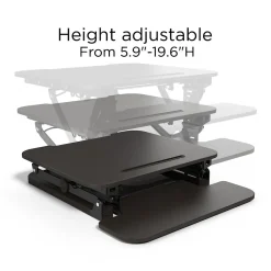 Union & Scale Standing Desks<™ FlexFit™ 27" Manual Adjustable Desk Converter, Black (UN44901-CC)