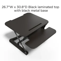 Union & Scale Standing Desks<™ FlexFit™ 27" Manual Adjustable Desk Converter, Black (UN44901-CC)