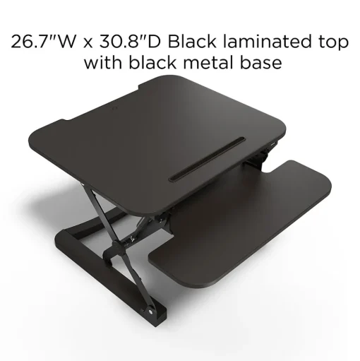 Union & Scale Standing Desks<™ FlexFit™ 27" Manual Adjustable Desk Converter, Black (UN44901-CC)