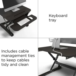 Union & Scale Standing Desks<™ FlexFit™ 27" Manual Adjustable Desk Converter, Black (UN44901-CC)