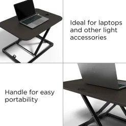 Union & Scale Standing Desks<™ FlexFit™ 27"W Manual Rectangular Adjustable Desk Converter, Black (UN45516-CC)