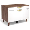 Union & Scale File Cabinets<™ MidMod 2-Drawer Mobile Lateral File Cabinet, Letter/Legal, Lockable, 21.1"H x 29.4"W x 18.8"D, White/Espresso