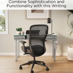 Union & Scale Office Desks<™ Prestige 47"W Glass Computer and Writing Desk, Gray (UN56948)