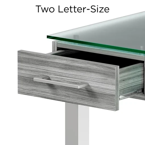 Union & Scale Office Desks<™ Prestige 47"W Glass Computer and Writing Desk, Gray (UN56948)