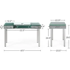 Union & Scale Office Desks<™ Prestige 47"W Glass Computer and Writing Desk, Gray (UN56948)