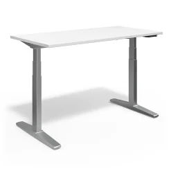 Union & Scale Standing Desks<™ 55"W Electric Rectangular Adjustable Standing Desk with Micro Movements, White (UN62092)