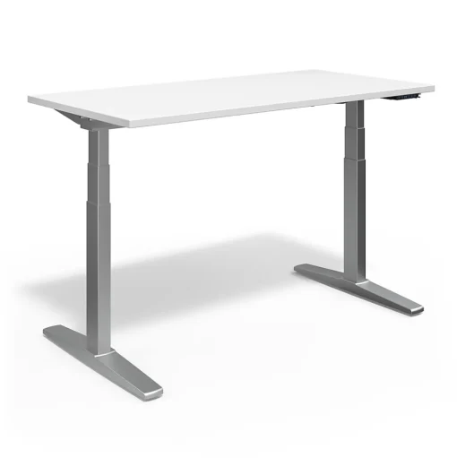 Union & Scale Standing Desks<™ 55"W Electric Rectangular Adjustable Standing Desk with Micro Movements, White (UN62092)